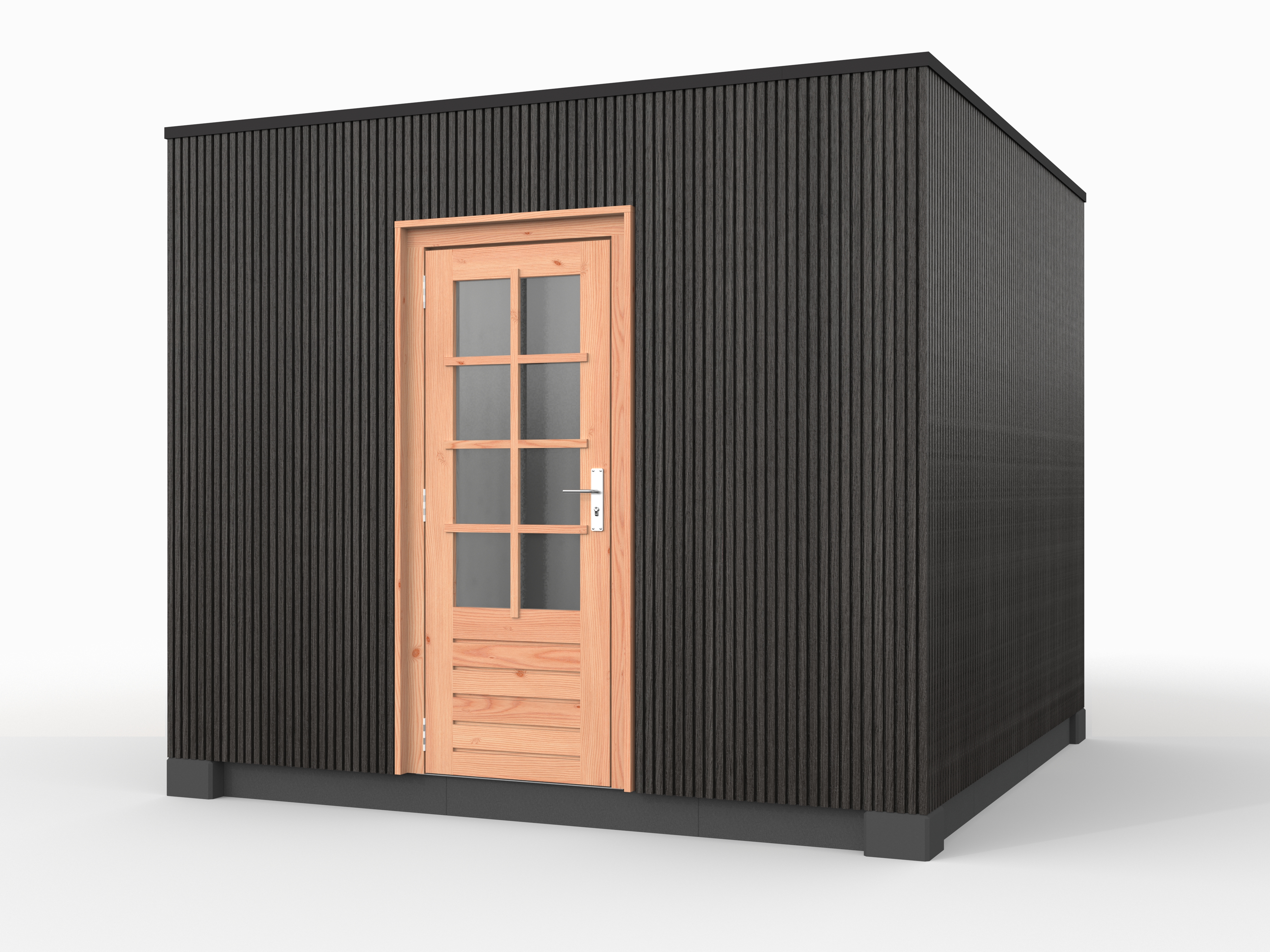 Douglas overkapping, 300 x 300, met schuur, Westwood Rhombus Zwart - Afbeelding 1